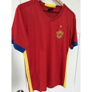 Spain National Team Soccer Futbol Espana Red Stitched Jersey Size Small